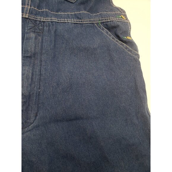 Liberty Overalls Mens Blue Canvas Bib Distress Carpenter Work Wear Size 42X30 - Picture 5 of 16